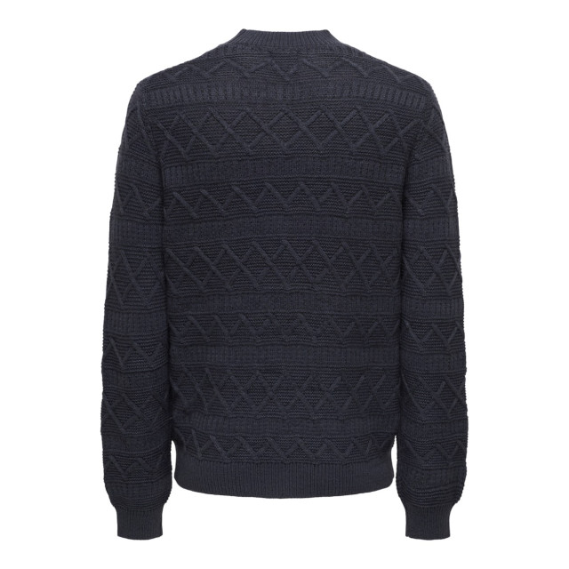 Only & Sons Onswade reg 5 struc crew neck knit navy 5219.37.0284 large