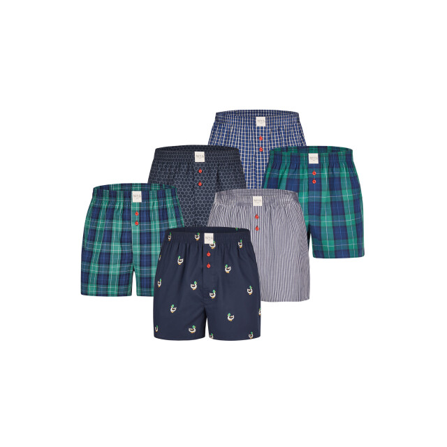 Phil & Co Wijde boxershorts heren geweven katoen multipack 6-pack d405 PH-405 large
