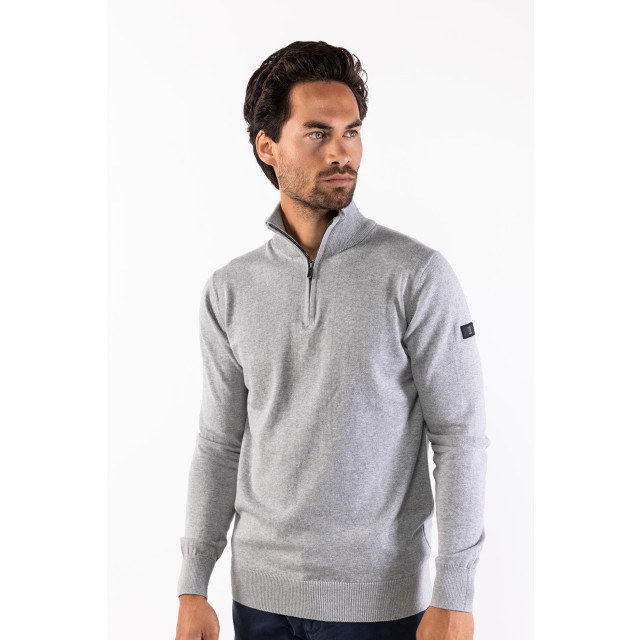 PRESLY & SUN Lewis zip knitted pullover PS-LEWIS-GRY-XL large