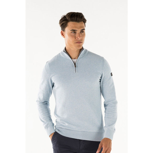 PRESLY & SUN Lewis zip knitted pullover PS-LEWIS-SKY-L large