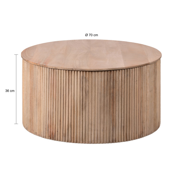 Lewis & Loft Salontafel lonne fsc®-gecertificeerd mangohout – rond ⌀70– 2974369 large