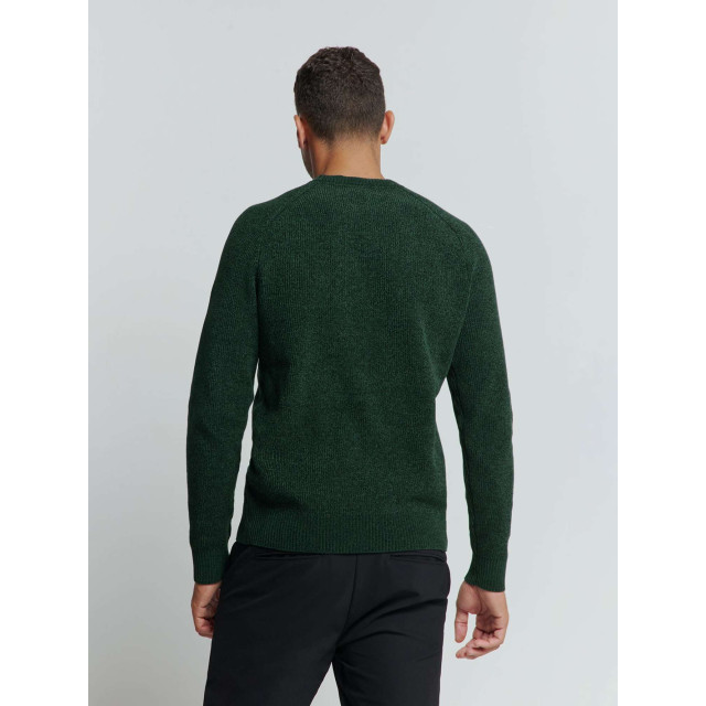 No Excess Pullover crewneck 2 coloured chenil dark green 25210917-052 large