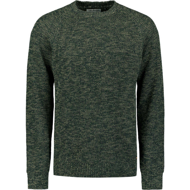 No Excess Pullover crewneck 3 coloured rib dark green 25230956-052 large