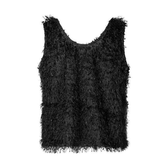 mbyM E fluffy mouwloze top meline Zwarte fluffy mouwloze top Meline  large