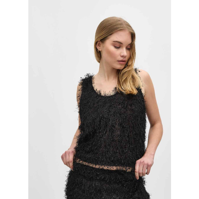 mbyM E fluffy mouwloze top meline Zwarte fluffy mouwloze top Meline  large