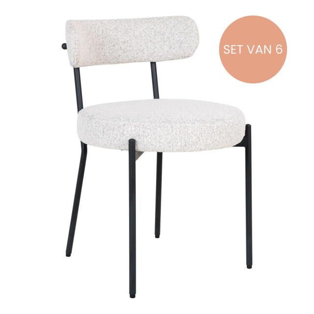 Lewis & Loft Eetkamerstoelen leanne bouclé staal - set van 6 2974827 large