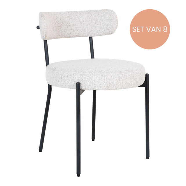 Lewis & Loft Eetkamerstoelen leanne bouclé staal - set van 8 2974828 large