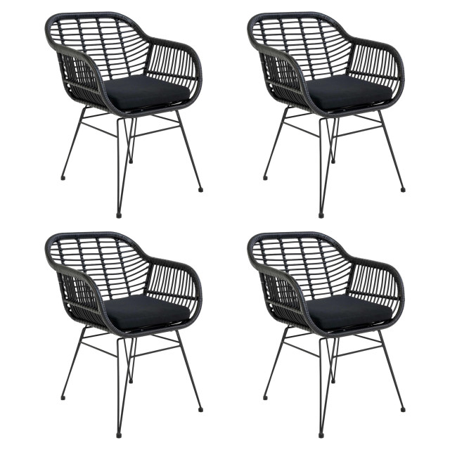 QUVIO Fauteuil tuinstoel jade met kussen staal pe rattan - set van 2974810 large