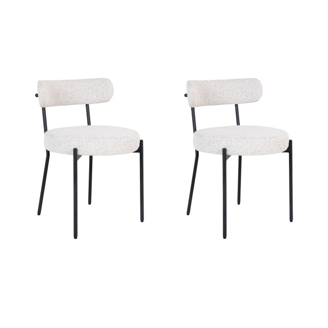 Lewis & Loft Eetkamerstoelen leanne bouclé staal - set van 2 2974825 large