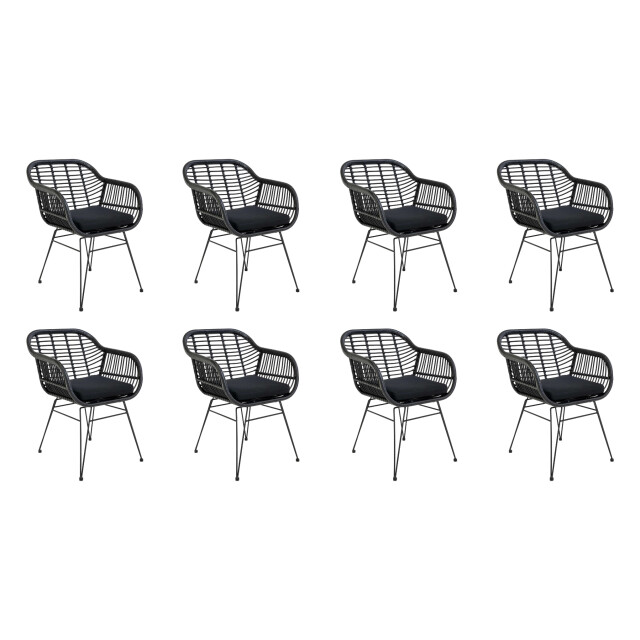 QUVIO Fauteuil tuinstoel jade met kussen staal pe rattan - set van 2974812 large