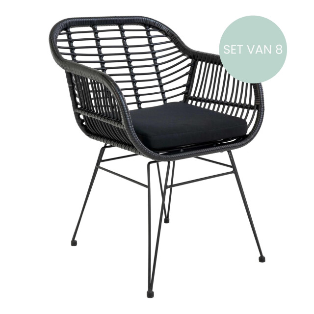 QUVIO Fauteuil tuinstoel jade met kussen staal pe rattan - set van 2974812 large
