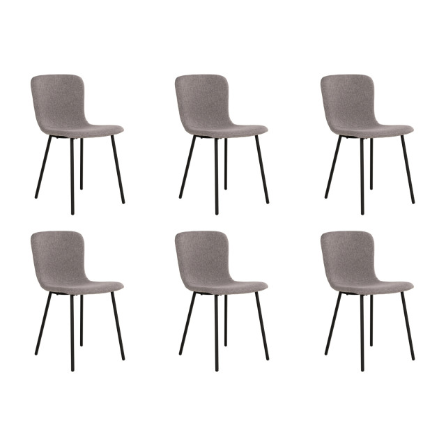 Lewis & Loft Eetkamerstoelen logan polyester staal - set van 6 2974807 large