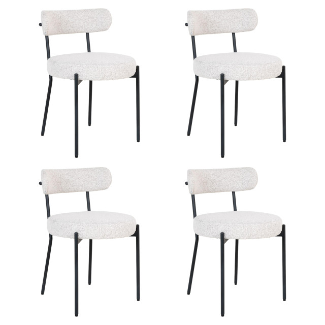 Lewis & Loft Eetkamerstoelen leanne bouclé staal - set van 4 2974826 large