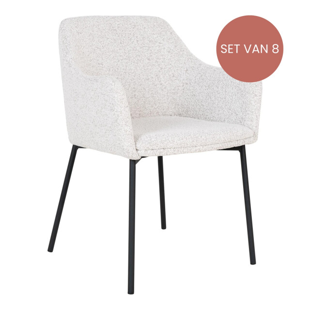 Lewis & Loft Te eetkamerstoel lima bouclé staal - set van 8 2974800 large