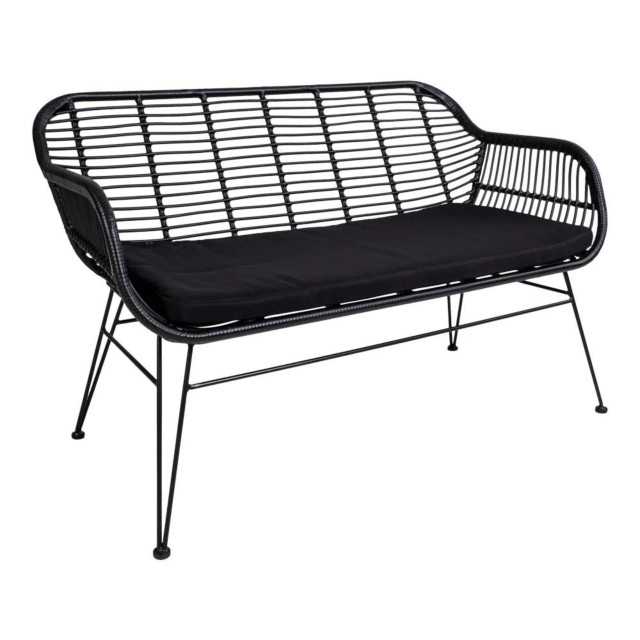 QUVIO Tuinbank thom met kussen staal pe rattan - 2974832 large