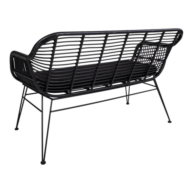 QUVIO Tuinbank thom met kussen staal pe rattan - 2974832 large