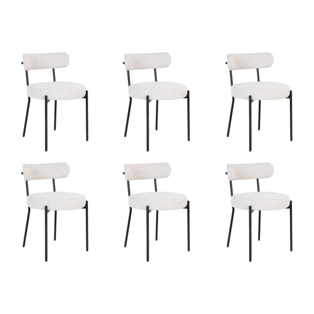 Lewis & Loft Eetkamerstoelen leanne bouclé staal - set van 6 2974827 large