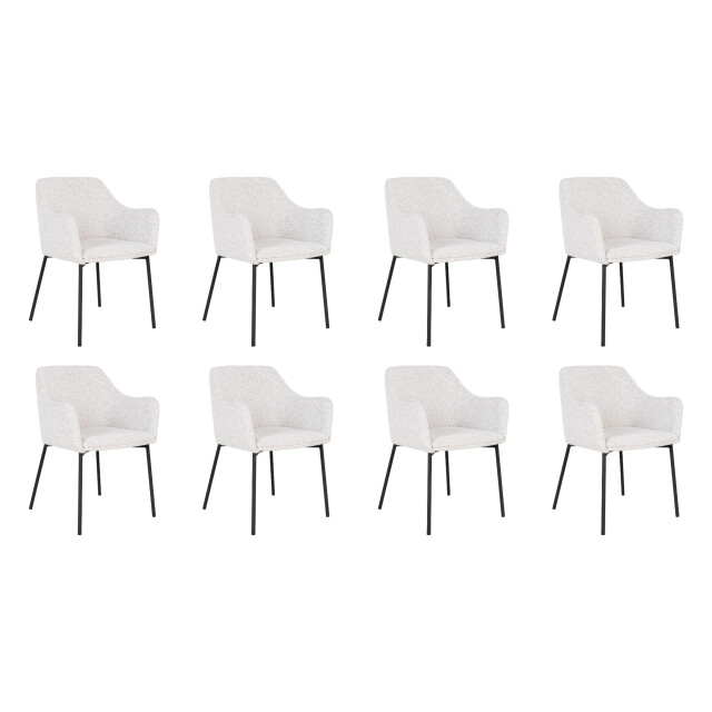 Lewis & Loft Te eetkamerstoel lima bouclé staal - set van 8 2974800 large