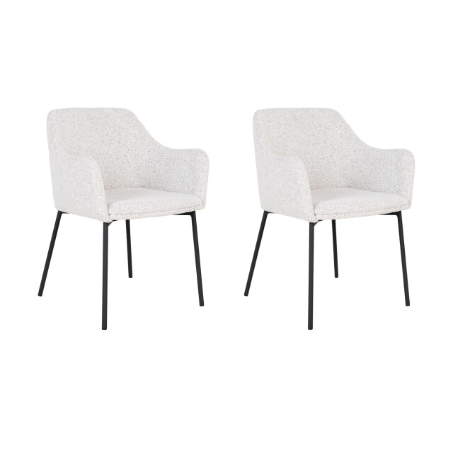 Lewis & Loft Te eetkamerstoel lima bouclé staal - set van 2 2974797 large
