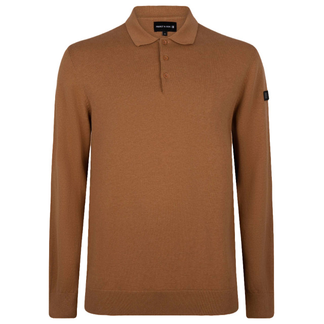 PRESLY & SUN Brad long sleeve knitted polo PS-BRAD-CAM-L large