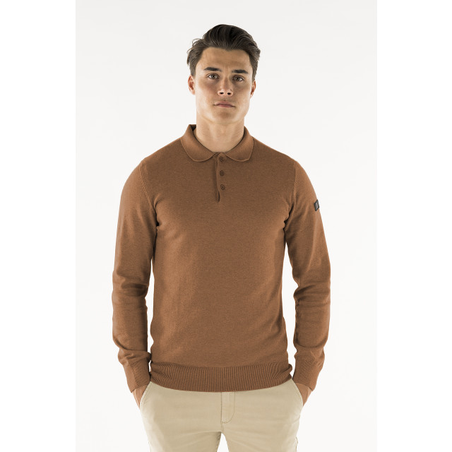 PRESLY & SUN Brad long sleeve knitted polo PS-BRAD-CAM-L large