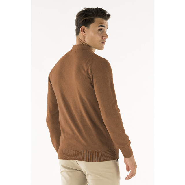 PRESLY & SUN Brad long sleeve knitted polo PS-BRAD-CAM-L large