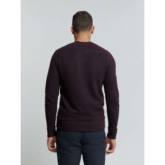 No Excess Pullover crewneck melange with wool aubergine 25210922-083 large