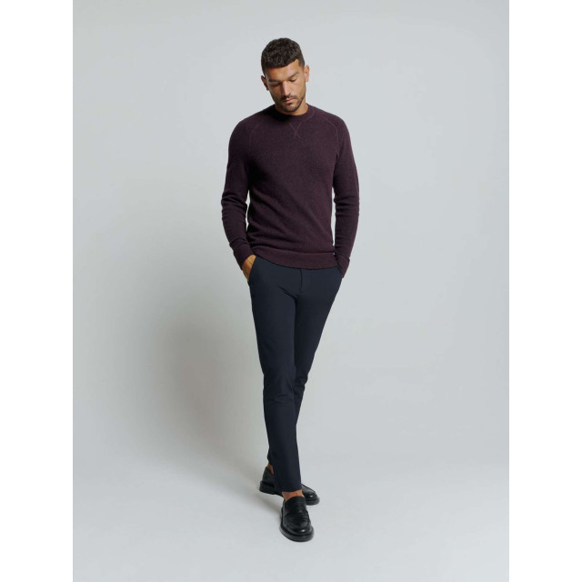 No Excess Pullover crewneck melange with wool aubergine 25210922-083 large