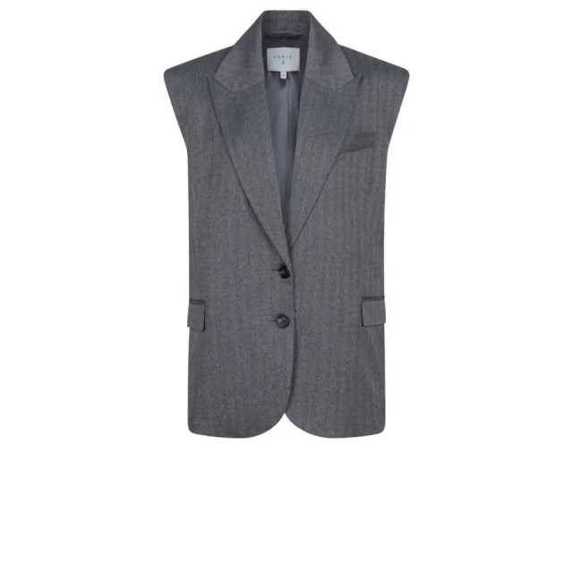 Dante 6 D6 avenue herringbone waistcoat D6 Avenue Herringbone Waistcoat/949 Graphite large