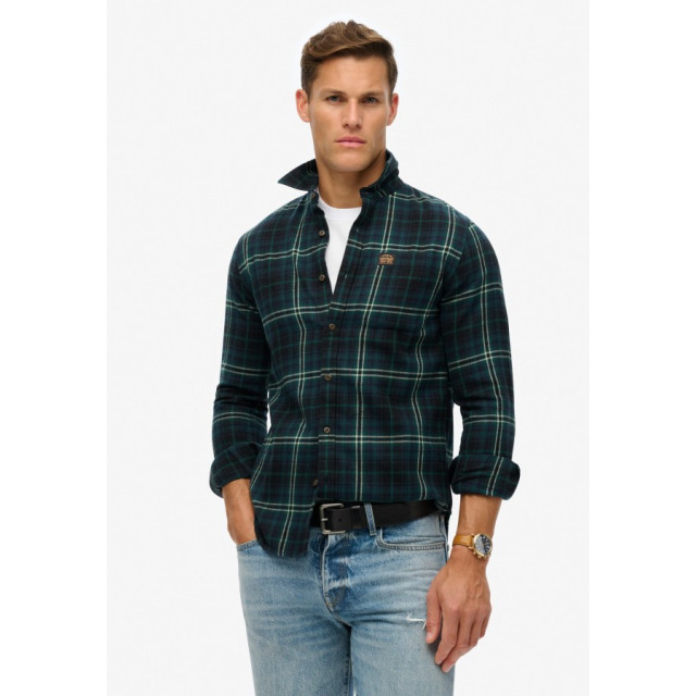 Superdry M4010727a lumberjack check b8k frontier navy heren overshirt B8K Frontier Navy/M4010727A Lumberjack Check large