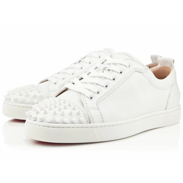 Christian Louboutin Louis junior spikes flat white Christian Louboutin Wit Louis junior spikes flat white large