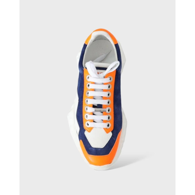 Jimmy Choo Diamant blauw / oranje leren sneakers Jimmy Choo Diamant Blauw / Oranje Leren Sneakers large