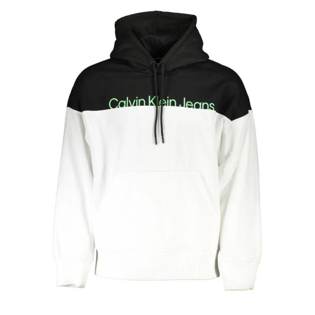 Calvin Klein Wit zwart hoodie Calvin Klein Wit Zwart Colour-Block Hoodie Met Logo large