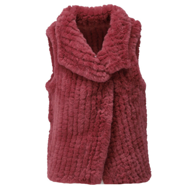 K-Design Faux fur gilet z903- Z903-rose large