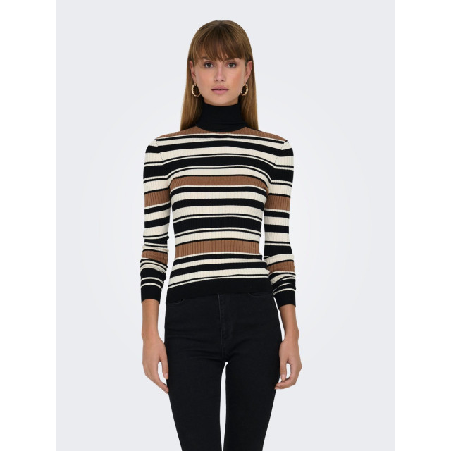 Only Onlkarol ls rollneck pullover knt zand dessin 4219.06.0046 large