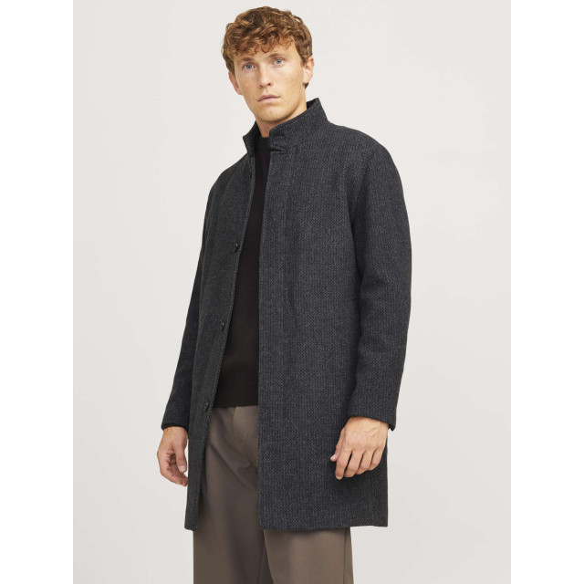 Jack & Jones Jprblawilson wool coat sn black/structure 12259449-178012002 large