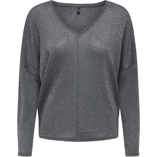 Only Onlisabel l/s v-neck shine top jrs magnet/silver g 15337122-206073001 large