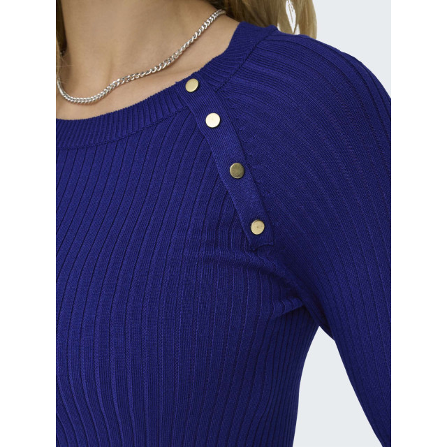 Only Onlmeddi ls button detail o-neck sodalite blue 15324606-220190 large