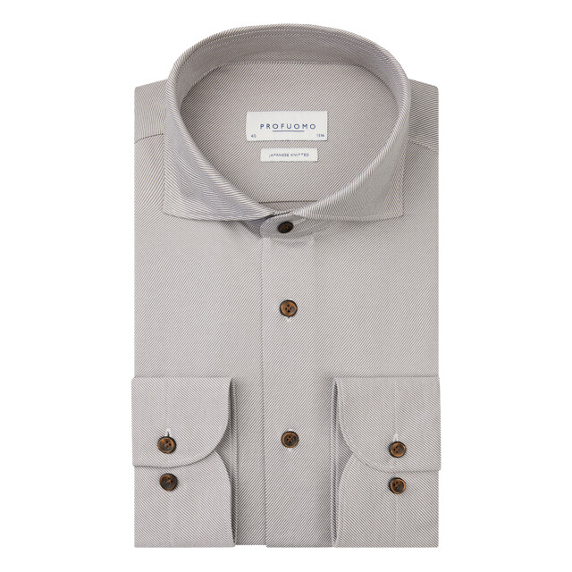 Profuomo Japanese knitted overhemd met lange mouwen 097404-001-39 large