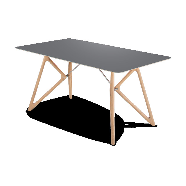 Gazzda Tink table houten eettafel whitewash met linoleum tafelblad nero 160 x 90 cm 2333131 large