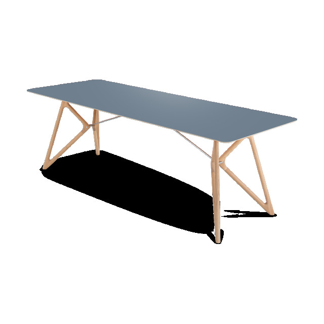 Gazzda Tink table houten eettafel whitewash met linoleum tafelblad smokey blue 240 x 90 cm 2433757 large