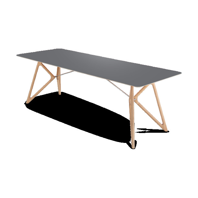 Gazzda Tink table houten eettafel whitewash met linoleum tafelblad nero 240 x 90 cm 2433758 large