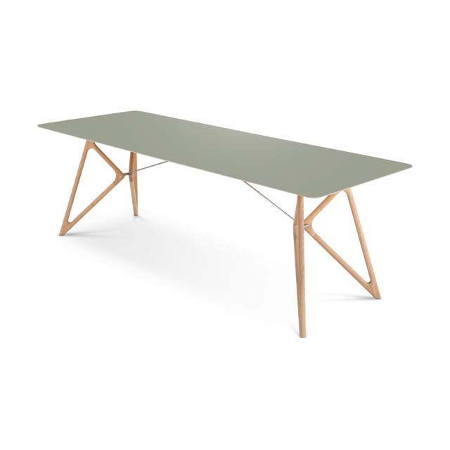 Gazzda Tink table houten eettafel whitewash met linoleum tafelblad dark olive 240 x 90 cm 2433756 large