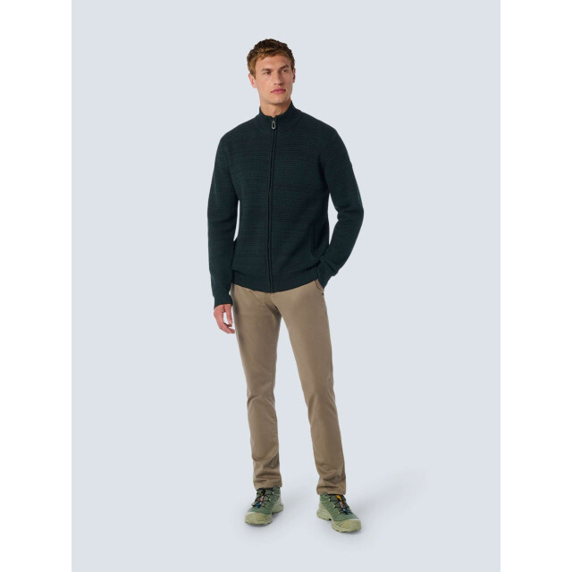 No Excess Cardigan 3 coloured jacquard dark green 25230934-052 large