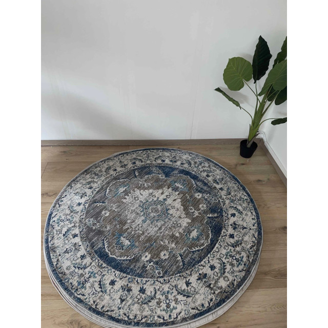 Muratap Vintage garden picasso laagpolig blauw 160cm rond- 160 cm rond 2979310 large