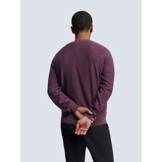 No Excess Pullover crewneck garment dyed + st aubergine 25210801SN-083 large