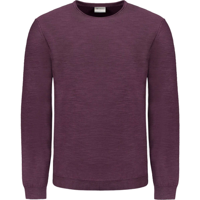 No Excess Pullover crewneck garment dyed + st aubergine 25210801SN-083 large