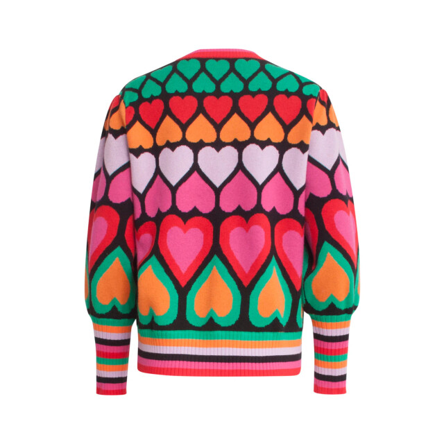 Smashed Lemon 24900 multi gebriede top met hartjesprint | 24900-998-XS large