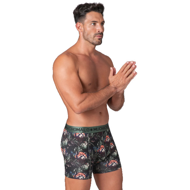 Muchachomalo Heren 2-pack boxershorts print/effen REDPANDA1010-01 large