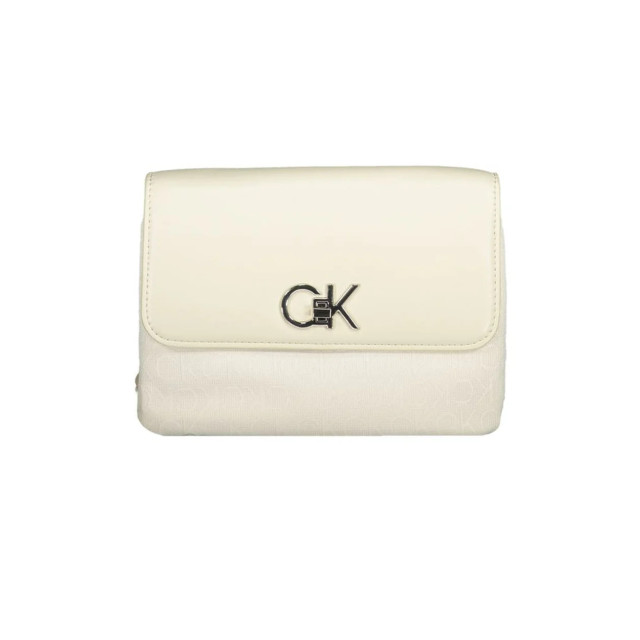 Calvin Klein Polyester handtas met kettinghandvat Calvin Klein Beige Polyester Handtas met Kettinghandvat large